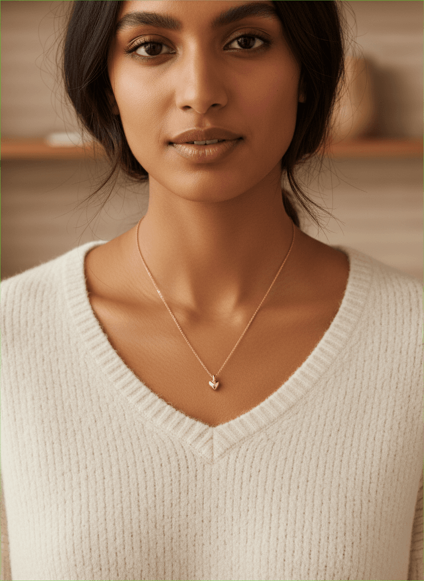 Model showcasting necklace